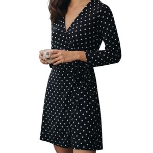Tiana B Polkadot Stretch Tie Waist Dress